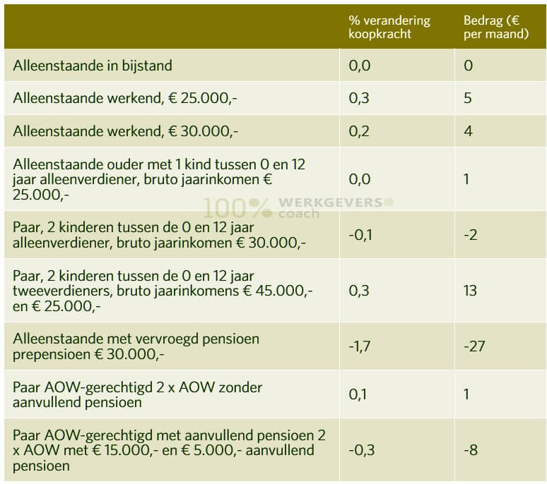 Voorbeeldhuishoudens,koopkracht voor de meeste Nederlanders 2018 nauwelijks op vooruit,