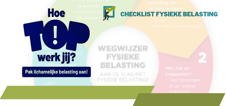 risicobeoordelingen, fysieke belasting op het werk, Duurzaam Fysiek Werk, Hoe TOP werk jij?,TOP regeling, Checklist Fysieke Belasting (CFB),,